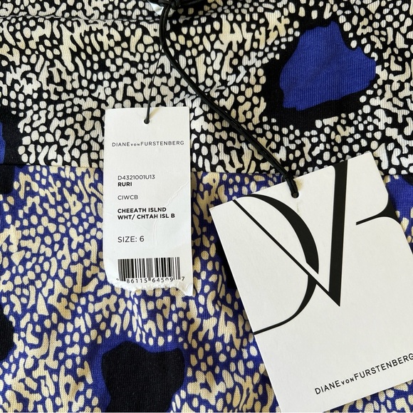 Diane Von Furstenberg Ruri Cheetah Island Silk Shift Dress Size 6 NWT Mini - Picture 5 of 10